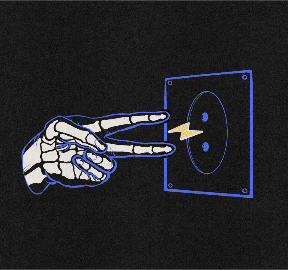 deux doigts dans une prise electrique