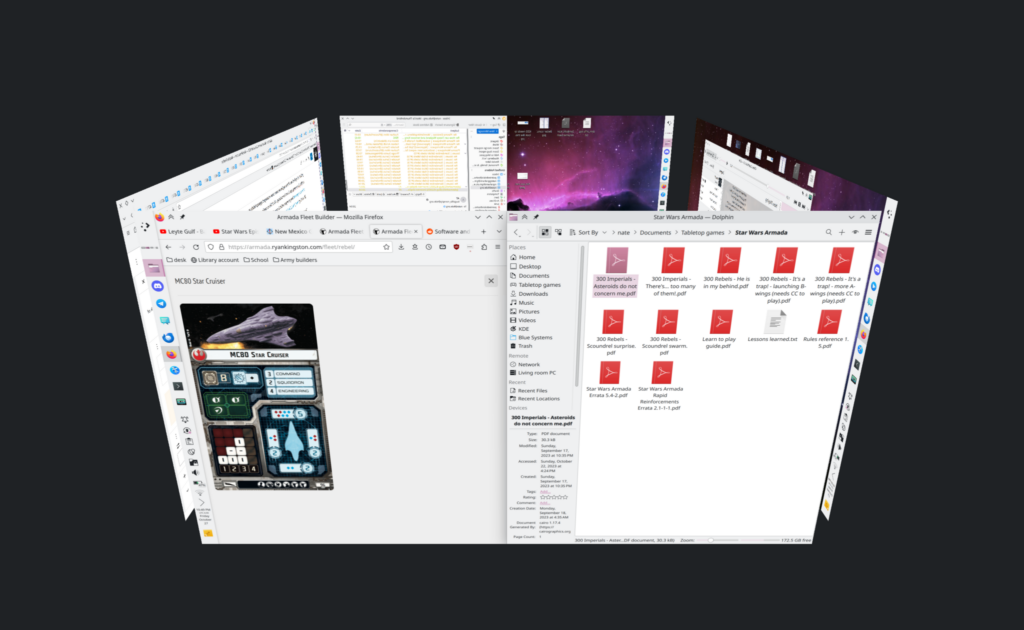 KDE Plasma 6 Cube bureaux virtuels