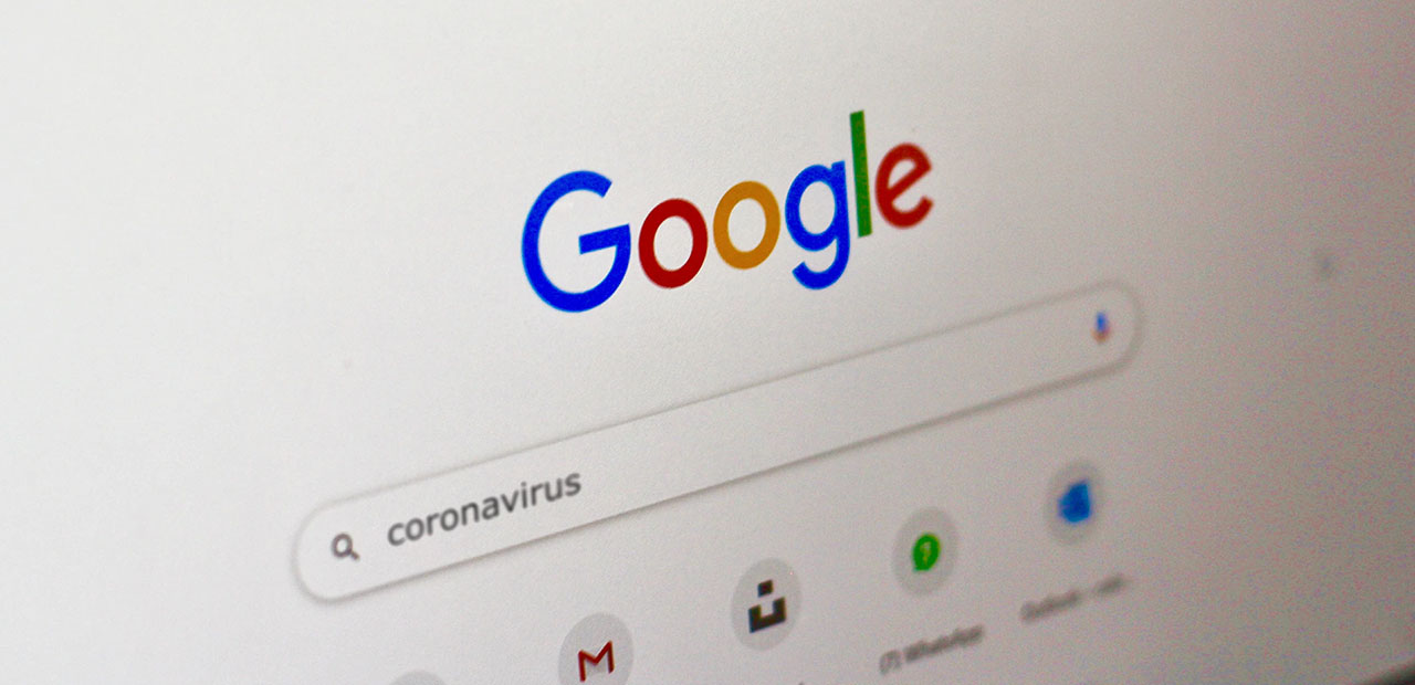 fenêtre de recherche sur Google au sujet du coronavirus