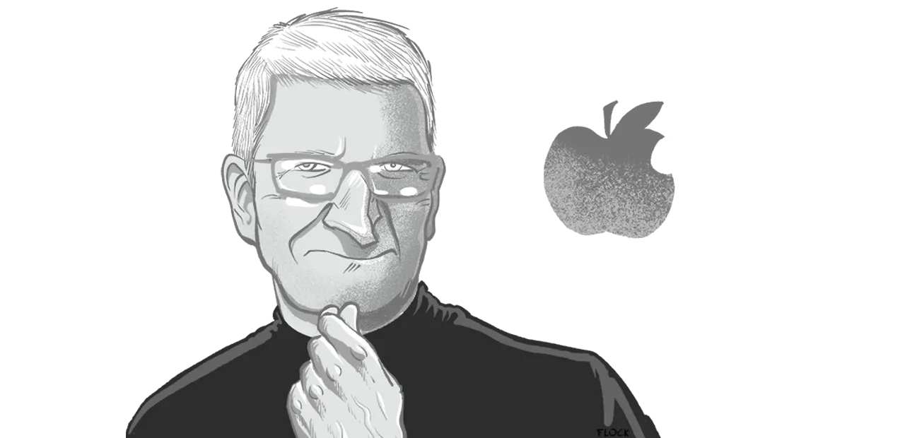 portrait de Tim Cook façon Steve Jobs