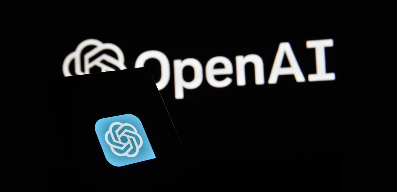 logo OpenAI dans l'obscurité